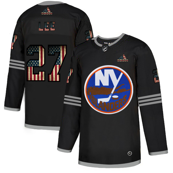 New York Islanders #27 Anders Lee Adidas Men Black USA Flag Limited NHL Jersey